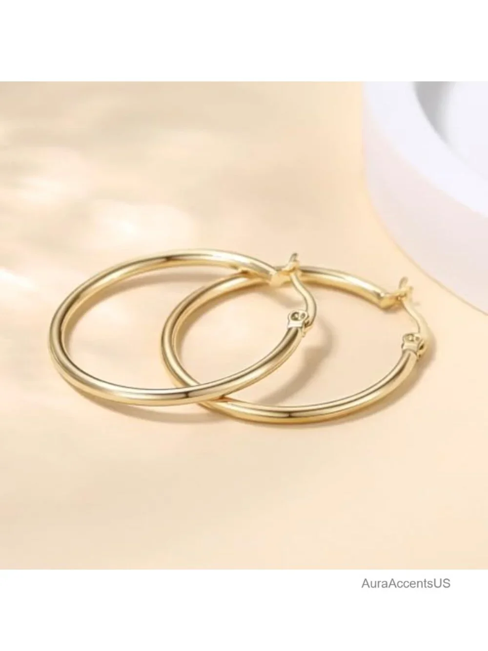 14K Gold Hoop Earrings for Women - Cubic Zirconia Spiral Huggies